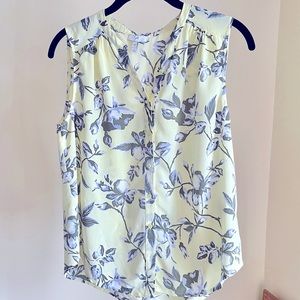 Joie pale yellow flowy sleeveless top.